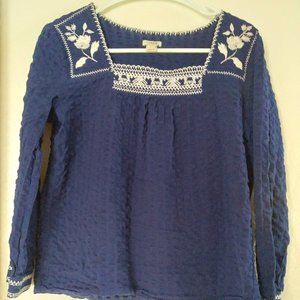 Royal Blue Embroidered Blouse